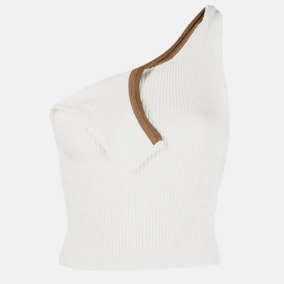 Jacquemus Tops - Jacquemus CREAM ‘ACENO’ ASYMMETRICAL TOP Size 38 (NWT)